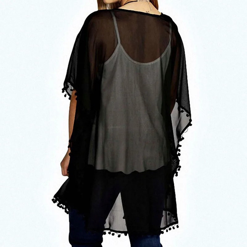 Богемная Летняя Пляжная Женская кружевная прозрачная накидка с цветочным