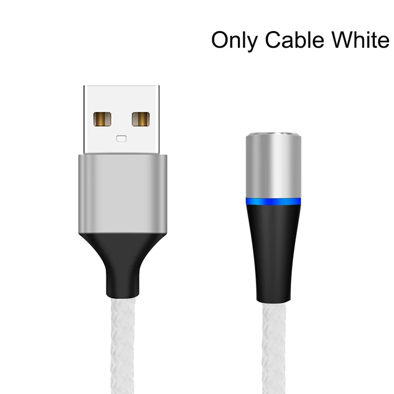 Only Cable White Магнитный usb-кабель для быстрой зарядки USB type C кабель магнитное зарядное устройство Micro usb кабель для телефона USB шнур поддержка передачи данных - Цвет: Only Cable White