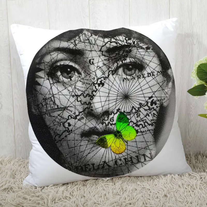 Pillowcase 13 Наволочки на заказ итальянские-Fornasetti-серия Art Woman Face квадратная Наволочка на молнии наволочка 40*40 см, 45*45 см(одна сторона - Цвет: Pillowcase 13