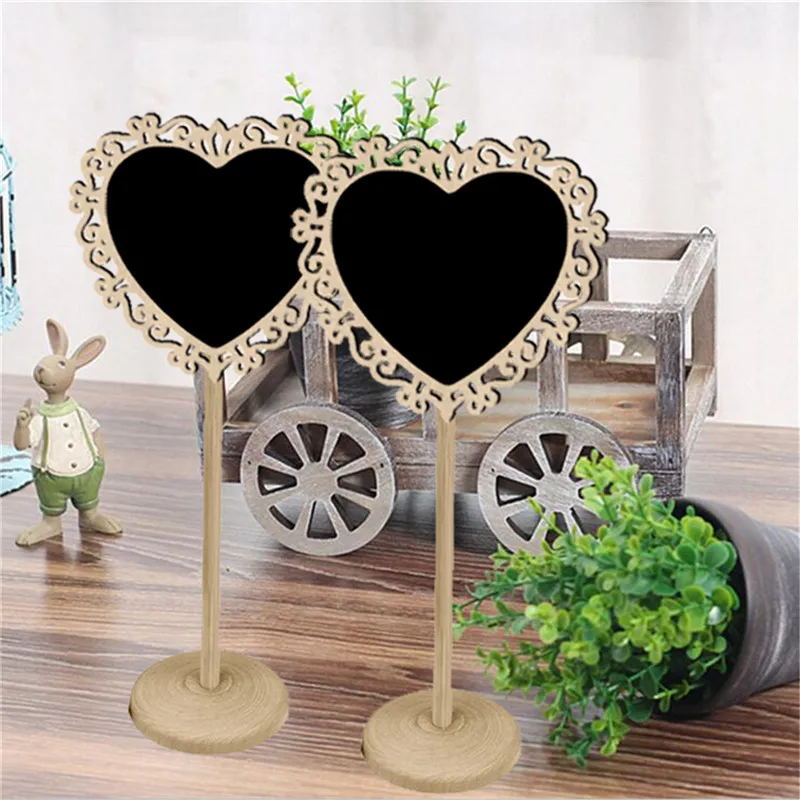 

200Pcs/Lot Creative Hollowed lace Ellipse Blackboard Stand With Round Seat Wedding Decoration Party Direction Signs Wholesale