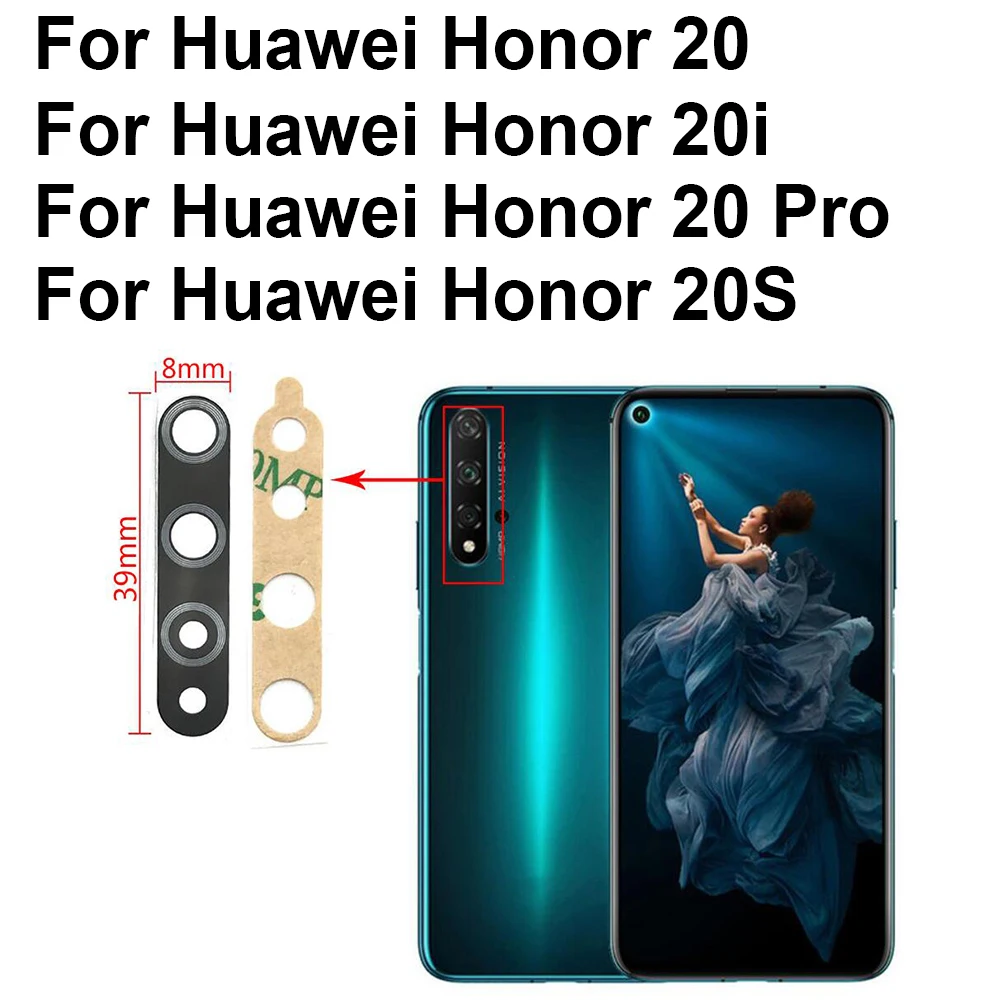 Стеклянный объектив задней камеры 10 шт./лот для Huawei Honor 9X V20 20i 20s 20 30 Pro Lite 10i 30s с