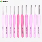 Японский тюльпан ETIMO, розовые ручные вязальные инструменты, ручка из смолы, спицы, Аутентичные тюльпаны TERTEL, вязальные аксессуар-крючок 0,6-6 мм
