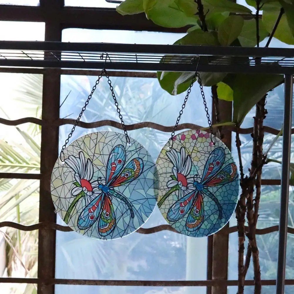 

Miniature Pendant Statues Hook Design Easy to Hanging Plexiglass Dragonfly Glass Suncatcher for Home