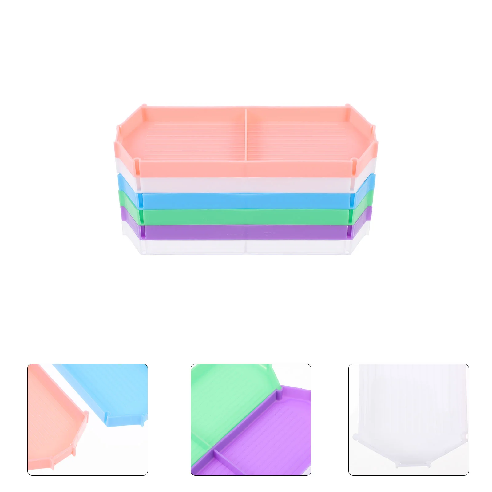 

6pcs Plastic Bead Sorting Trays Large DIY Diamond Rhinestone Plate Trays