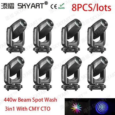 8PCS 8 шт./лот высокое качество сценическое освещение 440 Вт электронные пятна 3в1 движущийся головной свет CMY система смешивания светодиодное оборудование для дискотек DJ Вечерние огни - Цвет: 8PCS