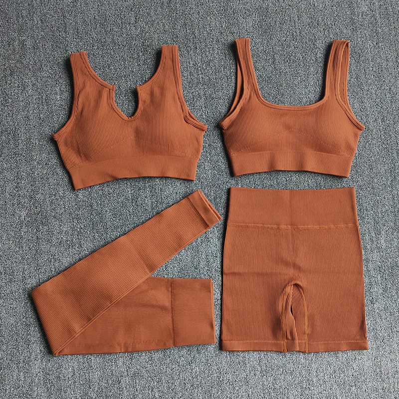 

Комплект Спортивный Женский, бесшовный, с бюстгальтером и леггинсами