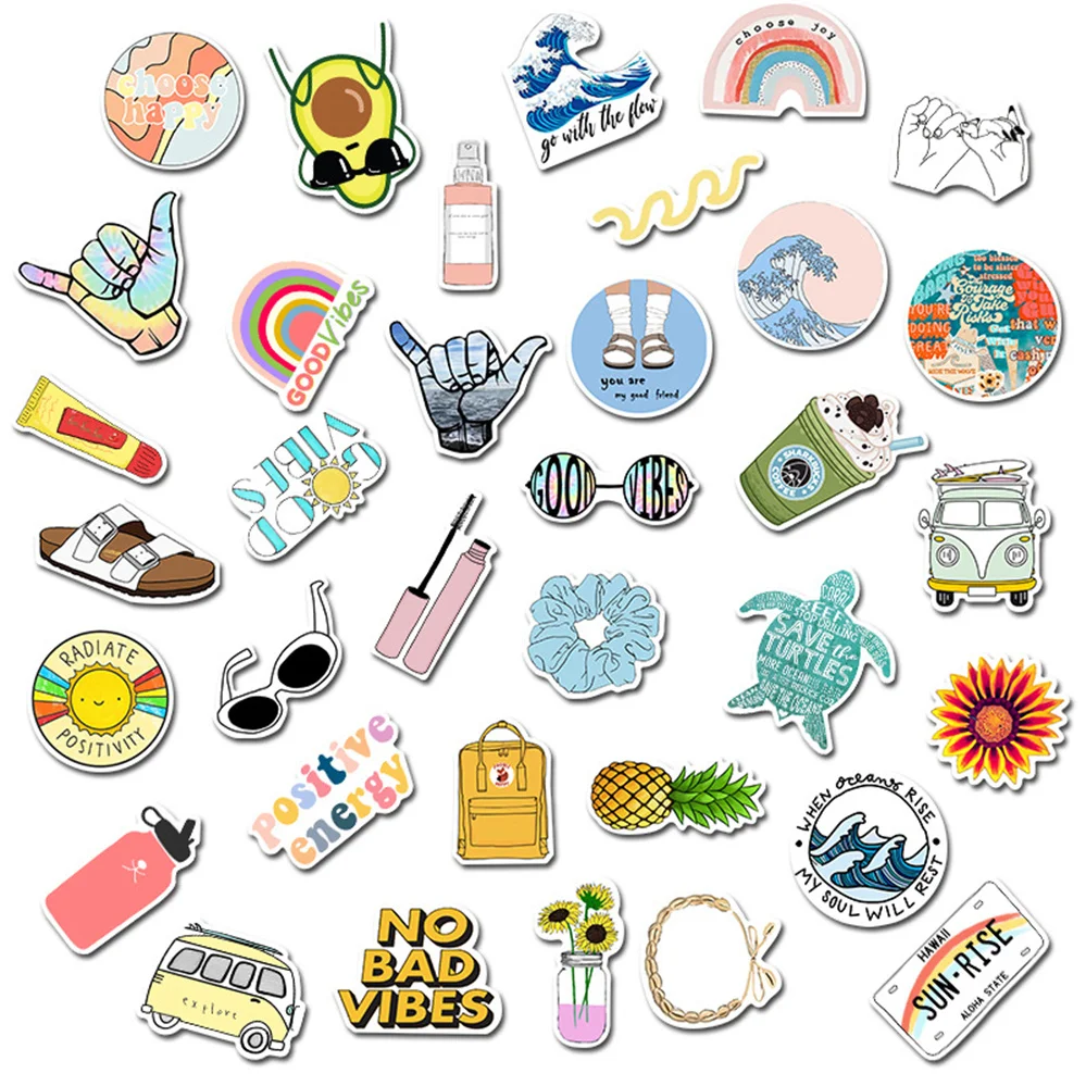 

10/30/50PCS Original Cute Popular Geometric Small Fresh Scooter Graffiti Stickers Waterproof Guitar Decoration Toys Wholesale