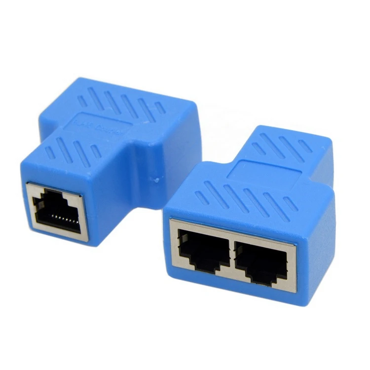 Cat6e STP UTP Cat6 RJ45 8P8C штекер в двойной Сплиттер сетевой Ethernet коммутатор адаптер синий