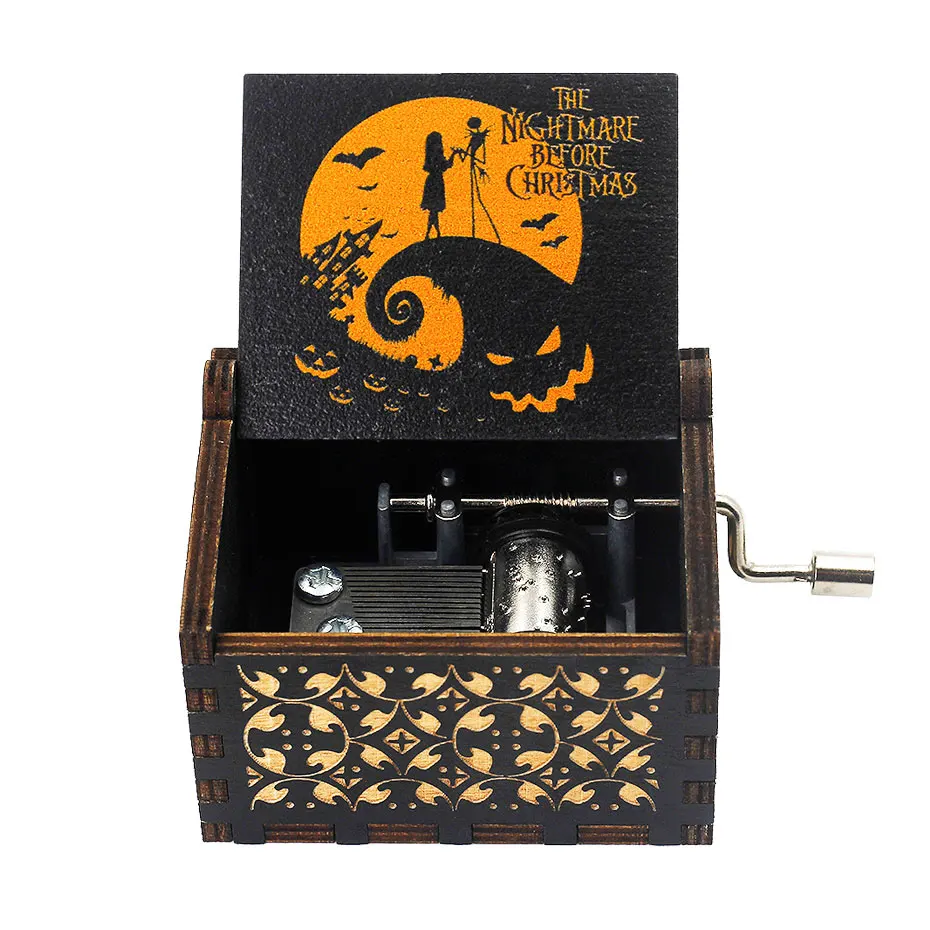 

HOT Wooden Hand Crank Black Queen Halloween Music Box Children's Holiday Gifts Christmas Gifts New Year Gift