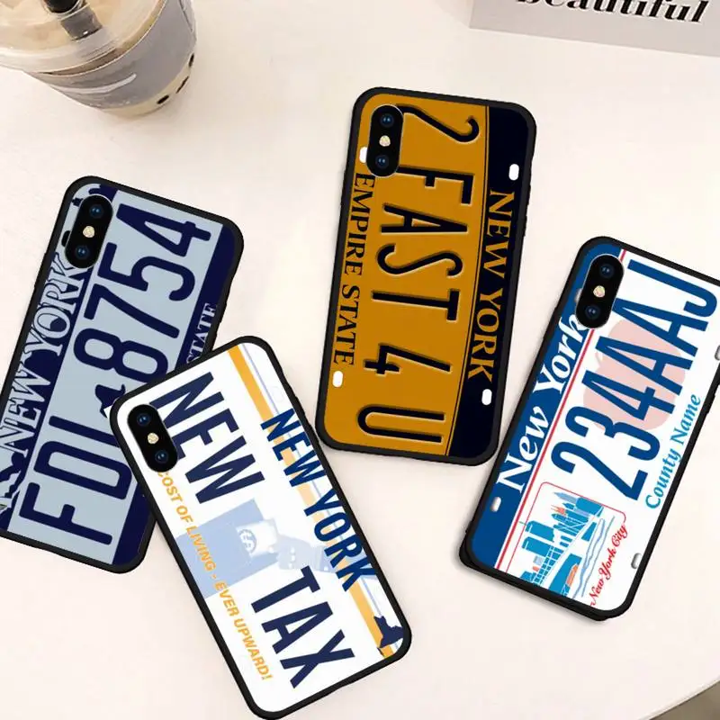 

License Plate Number New York Phone Case For iphone 12 11 13 7 8 6 s plus x xs xr pro max mini