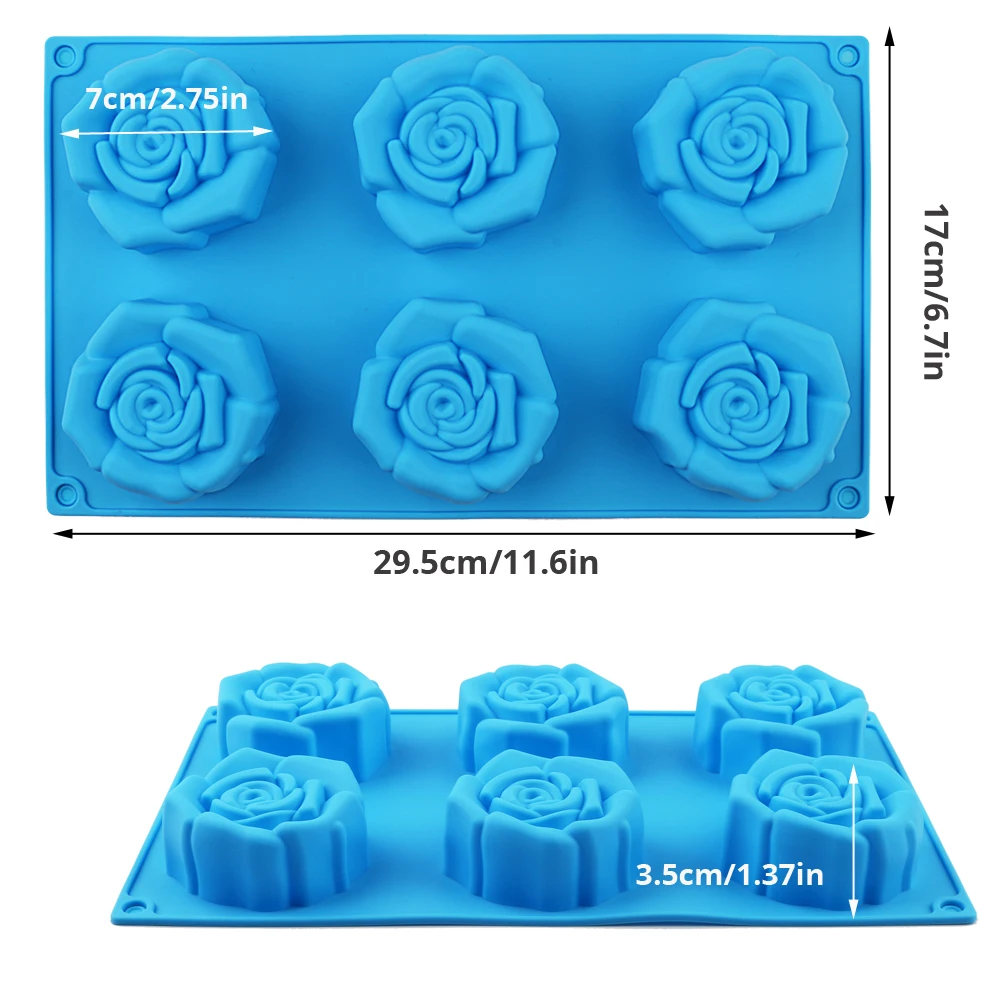 Силиконовая форма для мыла в форме цветка розы Инструменты выпечки Формы кексов