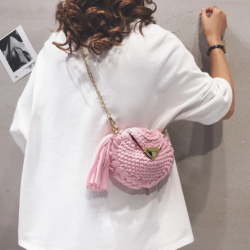 

DIY Handmade Wool Bag Finished Product Fashion Women's Bag Trend Homemade Material Bag Girl's One Shoulder Slant Span Bag