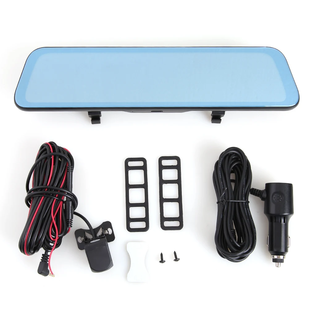 

D5 2K Dash Cam 12 inch 2.5D Touch Screen Car Rearview Mirror DVR Stream Media Dashboard Camera + 1080P AHD Rear View Camera