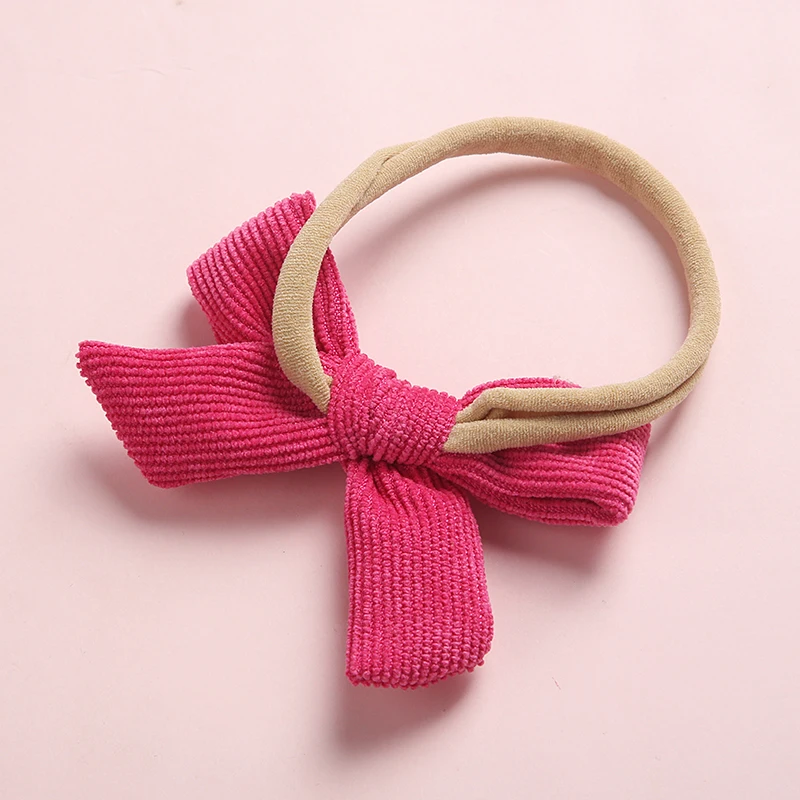 Повязка на голову для новорожденных Вельветовая с бантом бант из нейлона 40