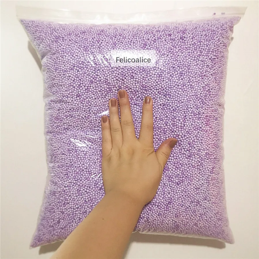 250 g/bolsa Macarons de 2-3,5mm 4-6mm Pastel Mini perlas de espuma de poliestireno de relleno de bolas manualidades DIY-5