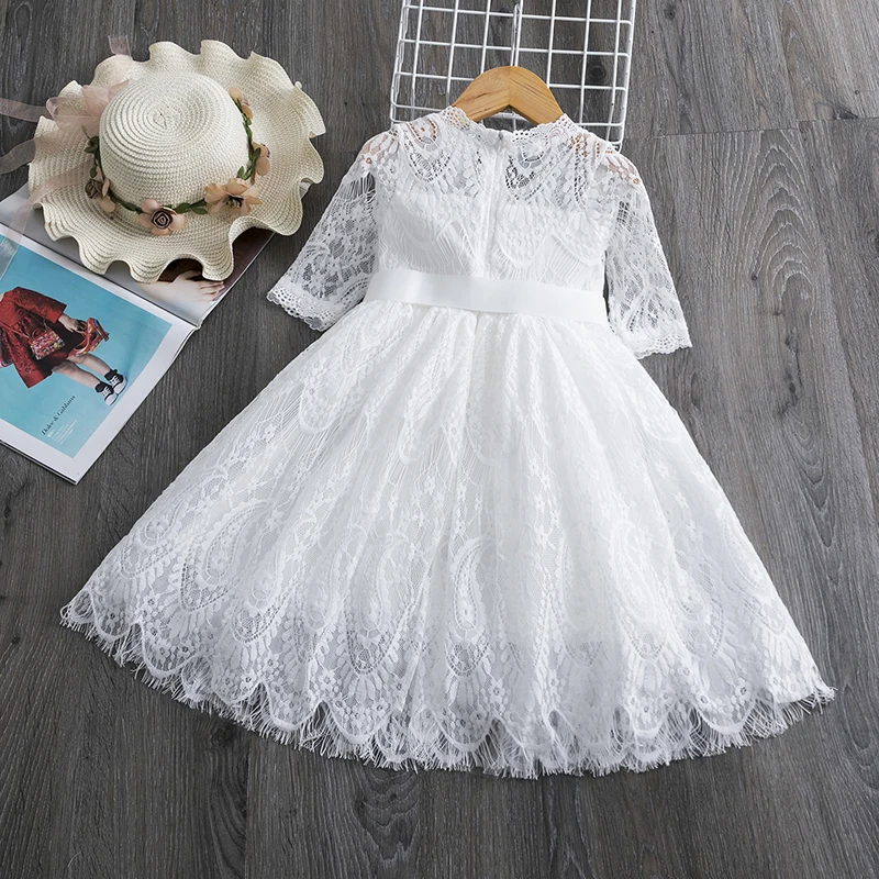 Kids Girls Dress For Wedding Party Long Sleeve Dresses Kid Ball Gown Clothing Princess Flower Girl | Детская одежда и обувь