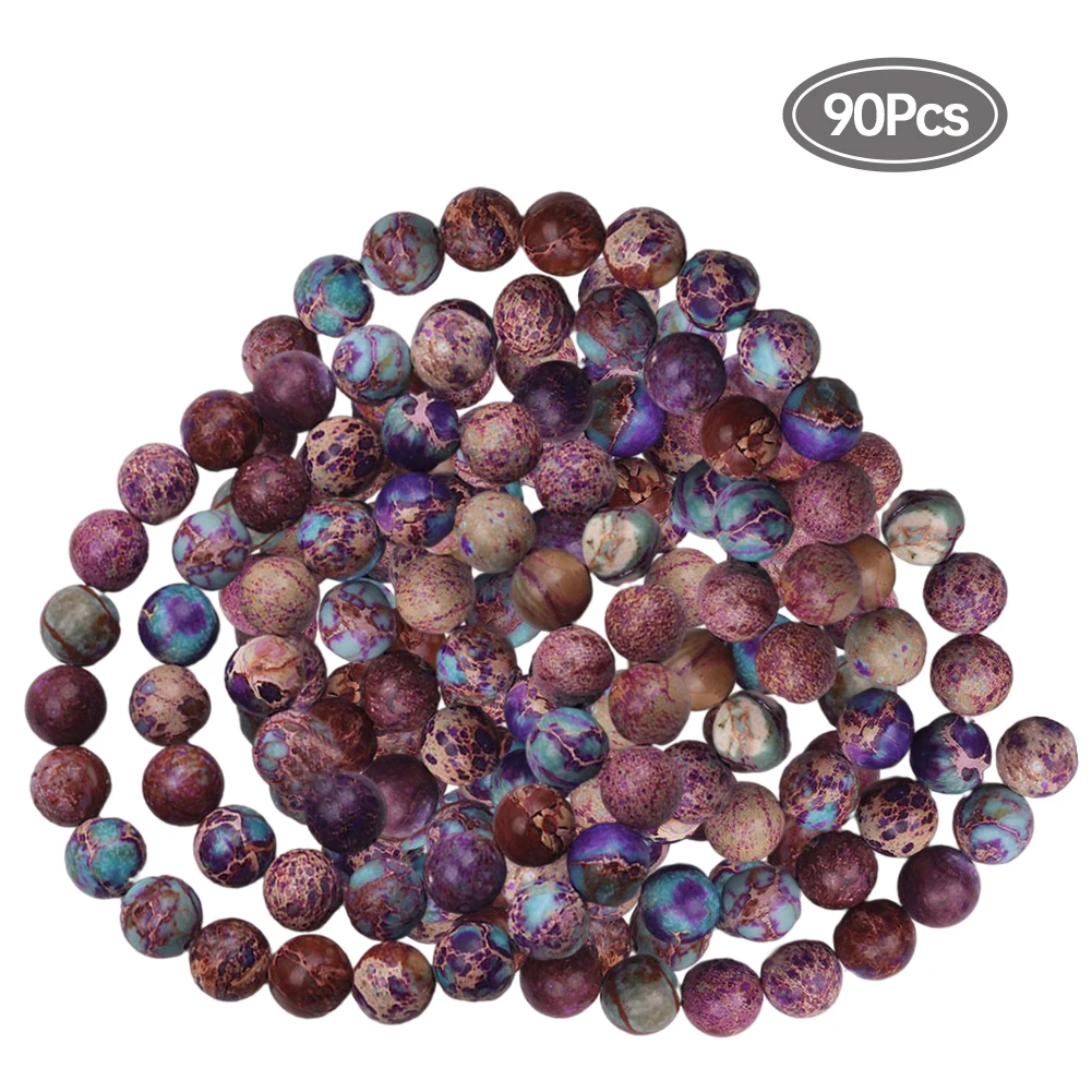 

90PCS High Quality Natural Random Color Round Stone Beads 4mm DIY Jasper Beads For Jewelry Making Diy Crafts Bracelet Decoration