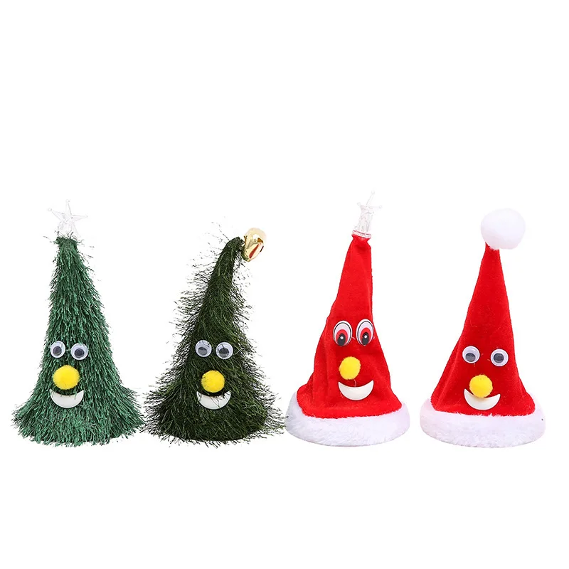 

High Quality Christmas Santa Claus Red electric Hats Caps Christmas tree hat XMAS Decor New Year's Gifts Party Supplies
