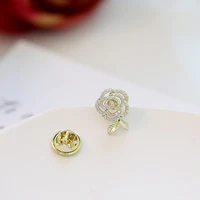 2021 new rose flower brooches rhinestone brooch for women suit pins fashion clothing wedding jewelry accesorios mujer gifts