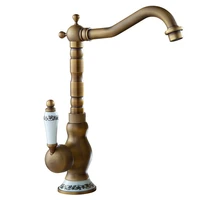 archaistic faucet hot and cold basin sink european style retro rotatable solid brass bathroom faucets bathroom accessories
