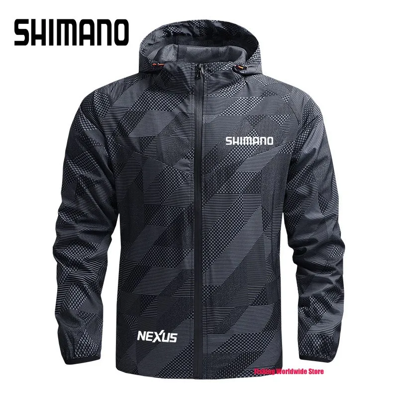 

Осень 2021, Мужская одежда для рыбалки Shimanos, летняя и осенняя камуфляжная рыболовная куртка, уличная спортивная ветрозащитная одежда с капюшо...