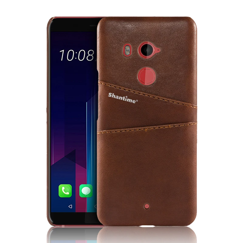 BROWN Роскошная Обложка на заднюю панель из искусственной кожи для htc U11 Plus чехол для телефона для htc U11 Eyes деловой чехол для htc U11 кошелек с отделениями для карт чехол - Цвет: BROWN