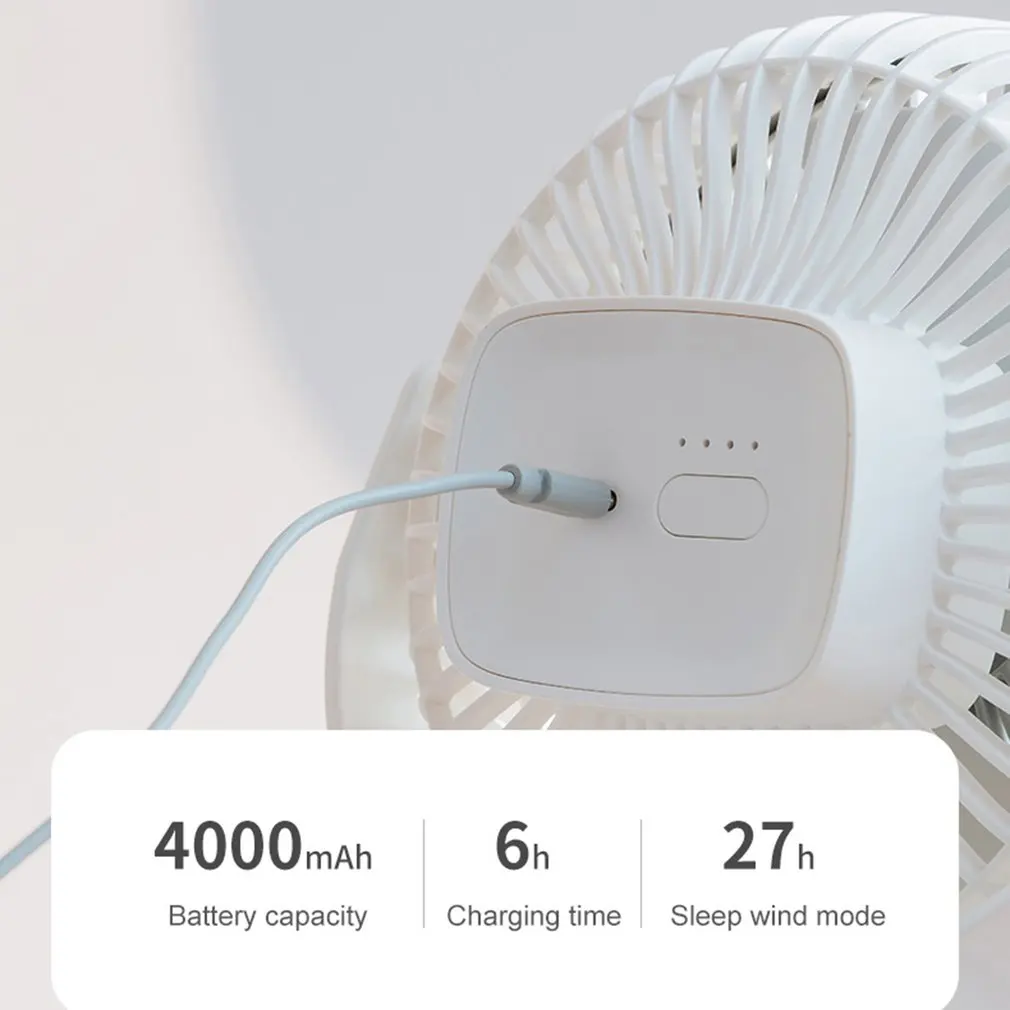 

New 2021 Table Clip Dual-purpose Fan 4000 MAh Large Capacity Long Battery Life Desk Fan Silent Operation With Four Wind Speeds