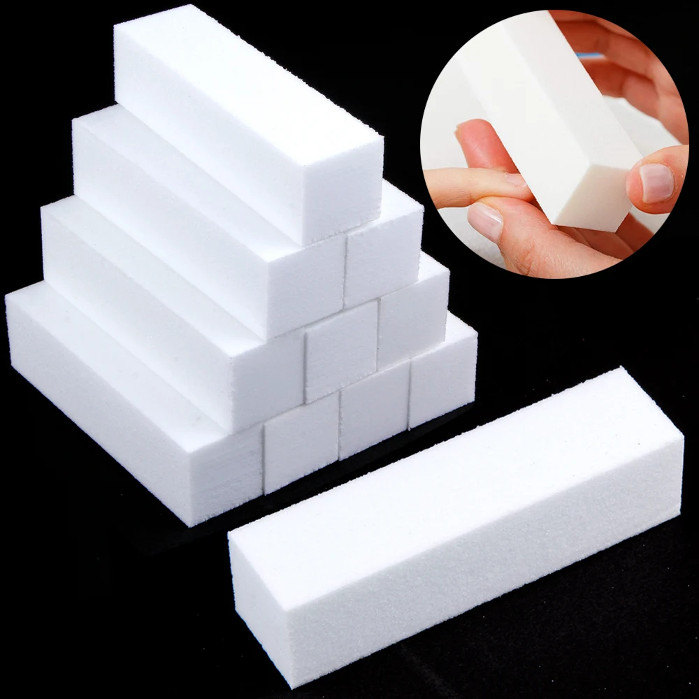 

50Pcs Nail Buffer Polishing Block 4 Way Professional Nail File Sponge Sanding Gel Natural Acrylic Pedicure Buffing Manicure Tool