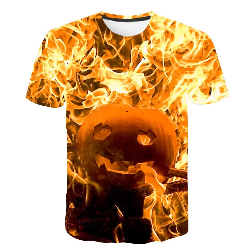 Лето 2019 новые футболки брендовые в стиле панк тыква лампа 3dt для мужчин и женщин