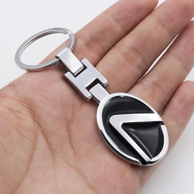 

1pcs car metal double-sided 3D logo keychain key ring accessories for Lexus- CT ES LS IS LX GS UX NX EX LM LC RC