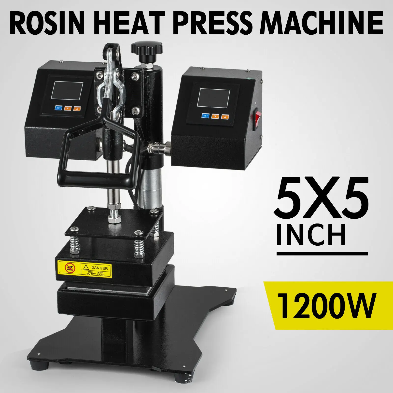 

5" x 5" Rosin Heat Press Machine DIY Shirts Dual Heating Elements Rosin Press Swing Away Sublimation Double Heat Plate Machine