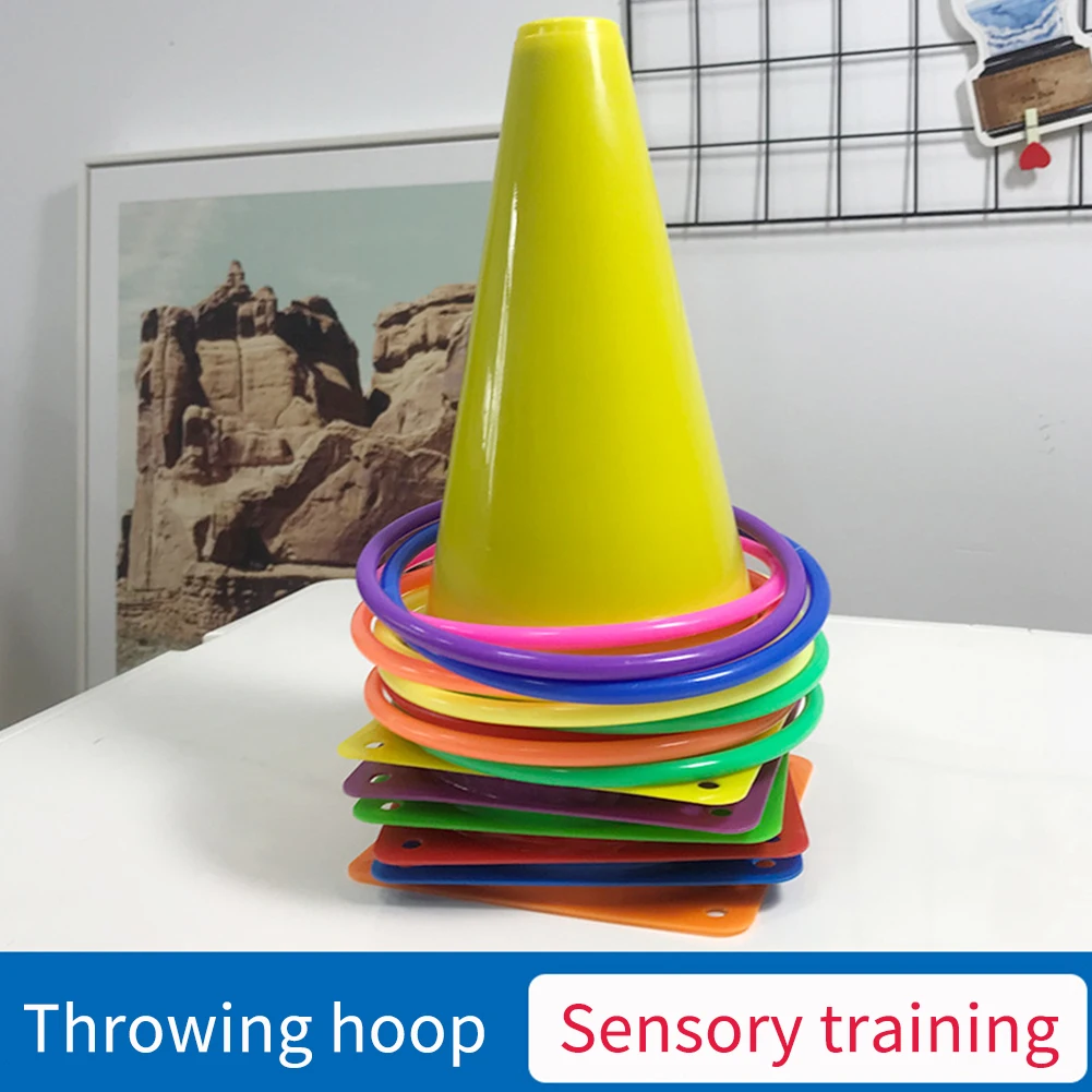 

Sensory Training Hoop Sports Party Kids Toss Ring Set Outdoor Playing Parent Child Throwing Buckets Interactive Agility Practice