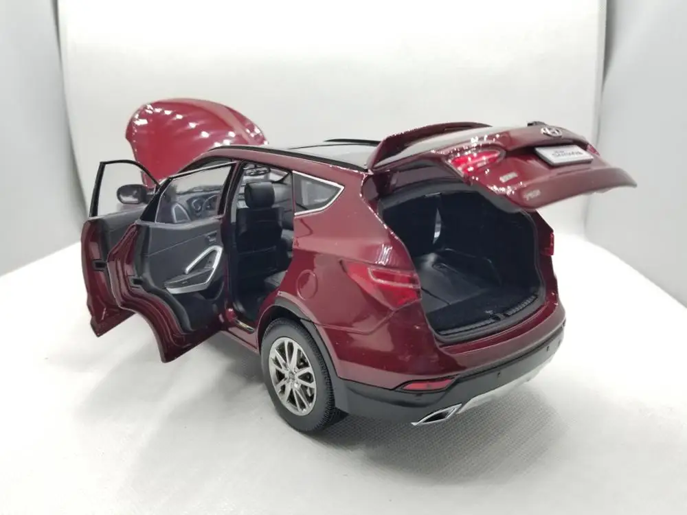 1:18 Модель литья под давлением для Hyundai Santafe Red 2015 игрушечный автомобиль из сплава