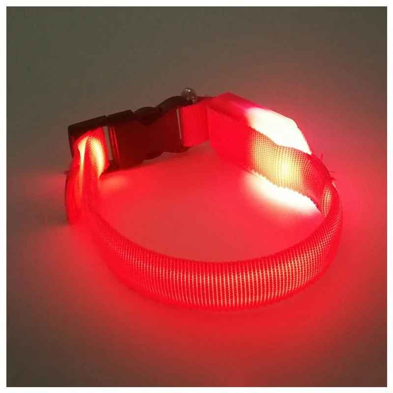 Нейлоновый светодиодный ошейник для собак ночная безопасность светится в