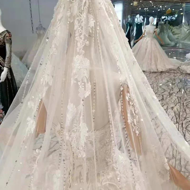 LSS214 сексуальное свадебное платье без бретелек 2020 с кисточкой Свадебные вуали