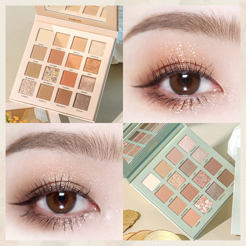 Картина маслом стиль 16 цветов Палитра теней для век мерцающие матовые гладкие