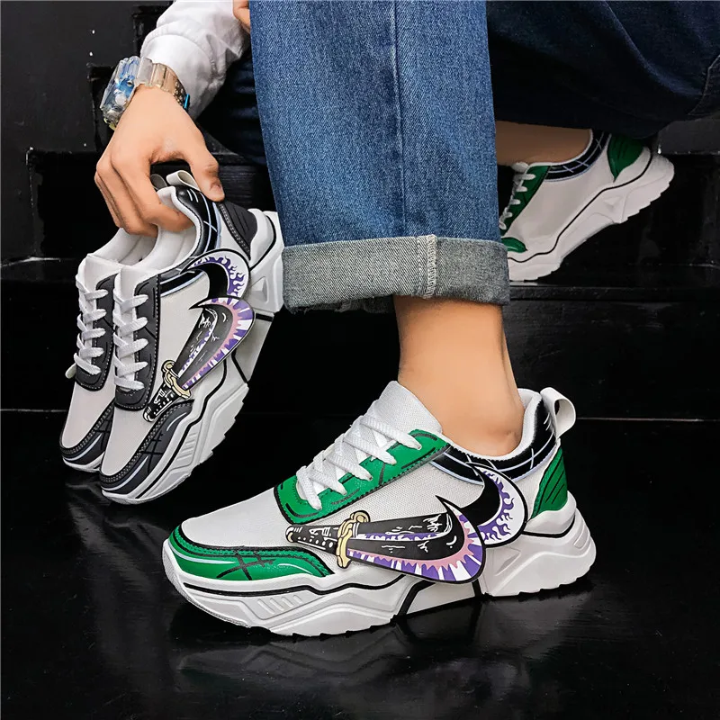 

2020 Sneakers Men Breathable Mesh Shoes Canvas Shoes Casual Vulcanized Shoes Handsome Male High Top Cartoon Lace Up Sneakers