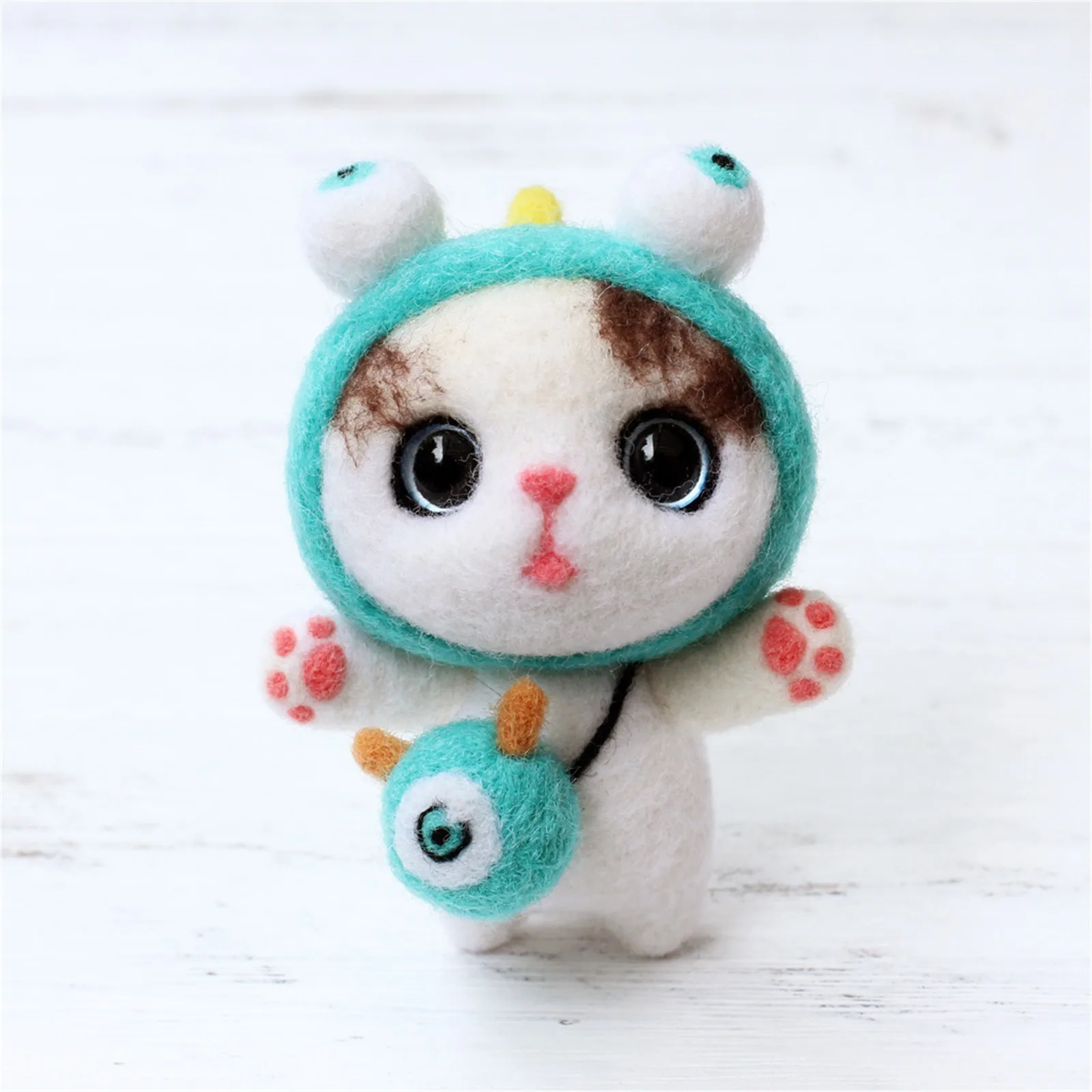 

Kawaii Doll Toy Cute Cat Pattern Handmade DIY Poke Wool Felts Material Production Package Toys for baby Juguetes de peluche