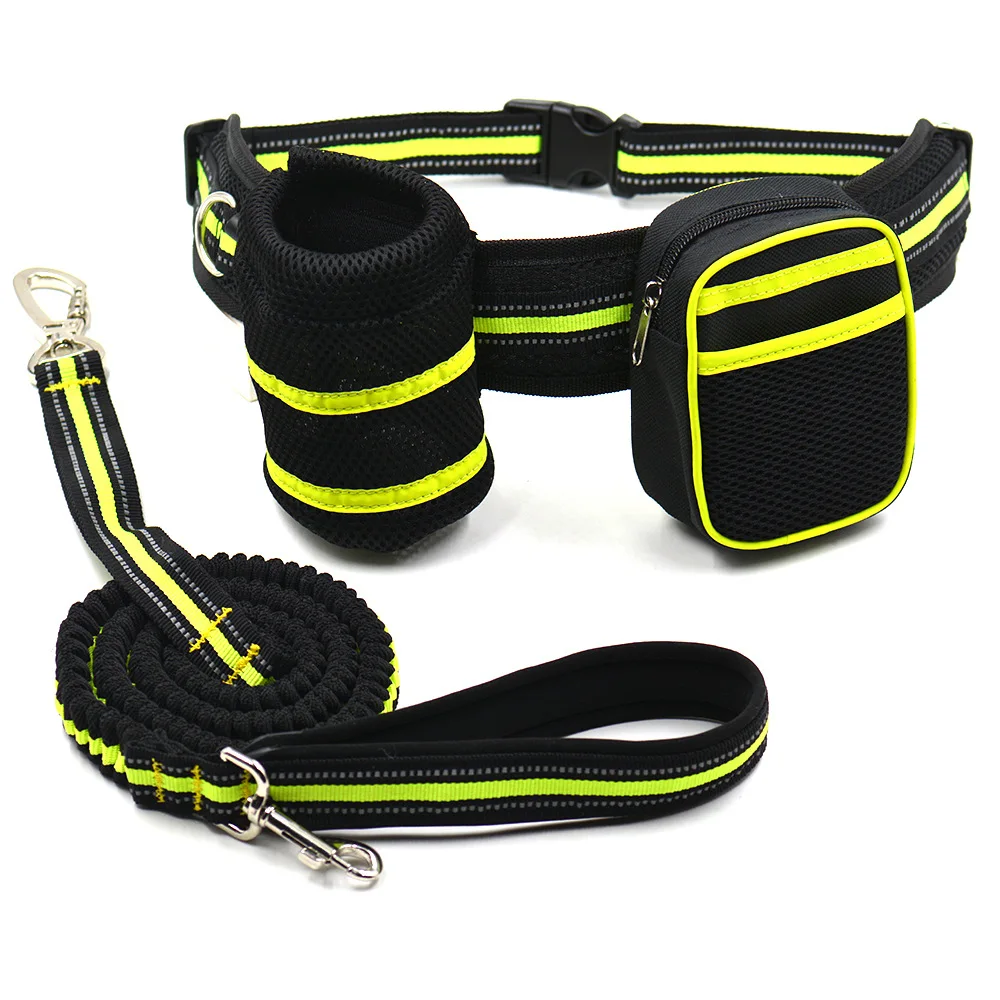 Pet Dog Cat Running Jogging Padded Waist Belt Reflective Strip Elastic Leash Perfect Walking Training Set Hands Free 5 | Дом и сад