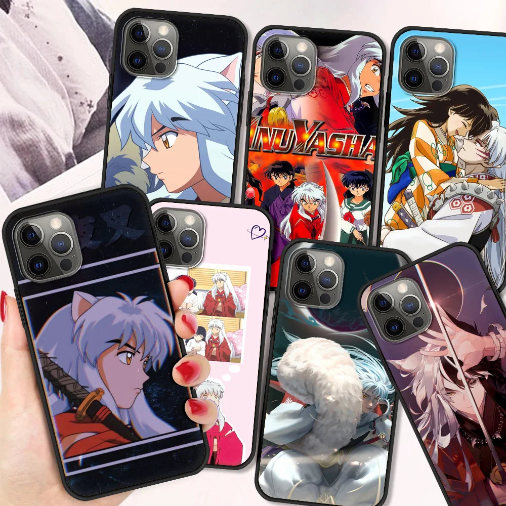 

Ударопрочный чехол Inuyasha для iPhone12 11 Pro Max 8 7 Plus, черные чехлы, мягкий чехол для iPhone X XS Max XR, силиконовый чехол из ТПУ