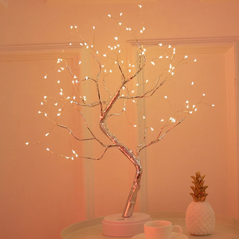 108 светодиодов ночной Светильник бонсай дерево светильник Gypsophila s домашние