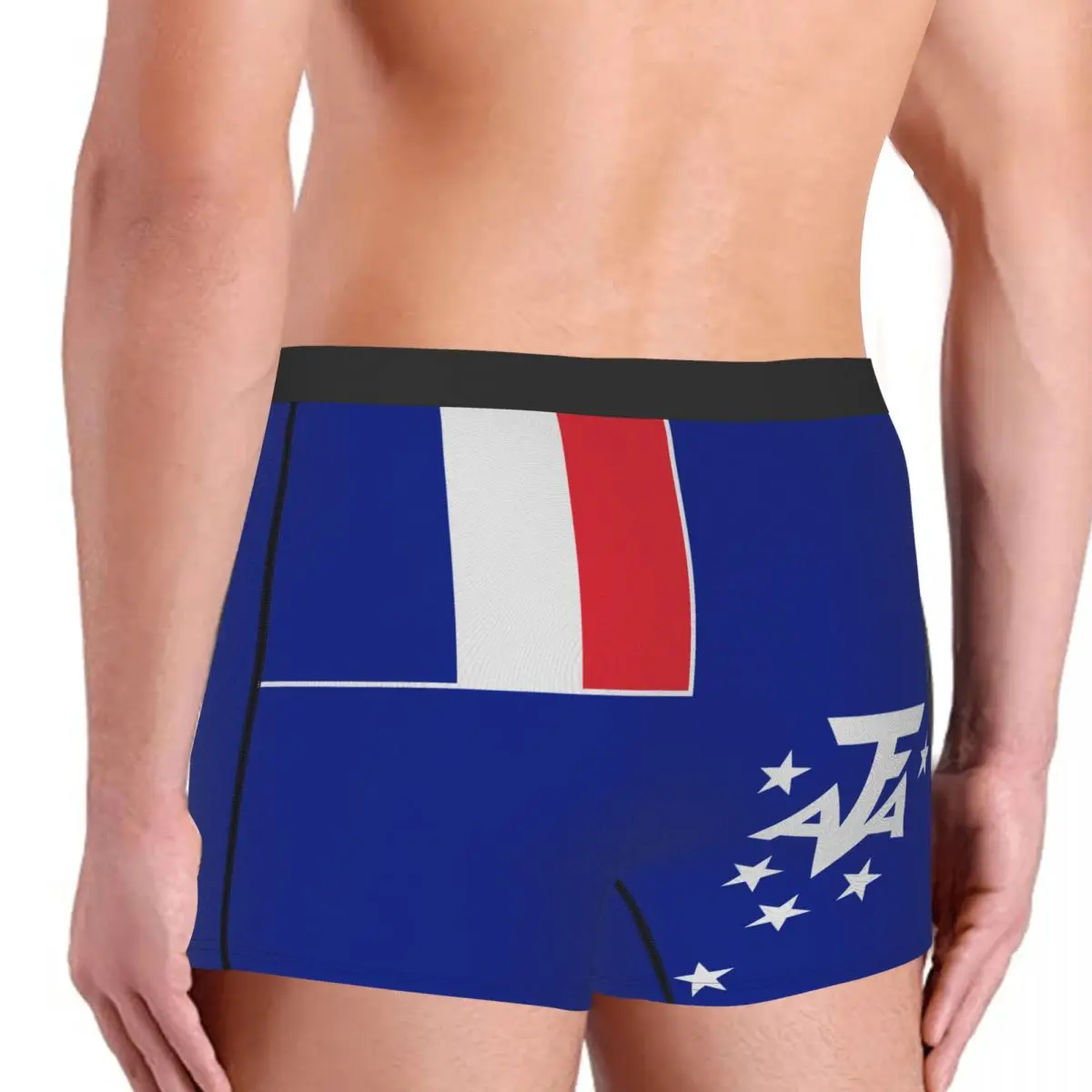 Flag Of The French Southern And Antarctic Lands Men's Boxer Briefs Flags of the regions of France Novelty elastic pants for men