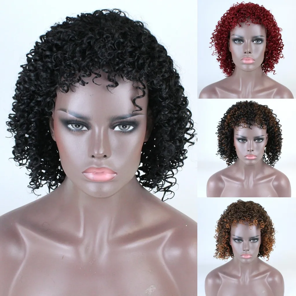 

JOY&BEAUTY 14 inch Short Synthetic Wigs Afro Kinky Curly Wig for Women Black Brown Blonde Natural Afro High Temperature Hair