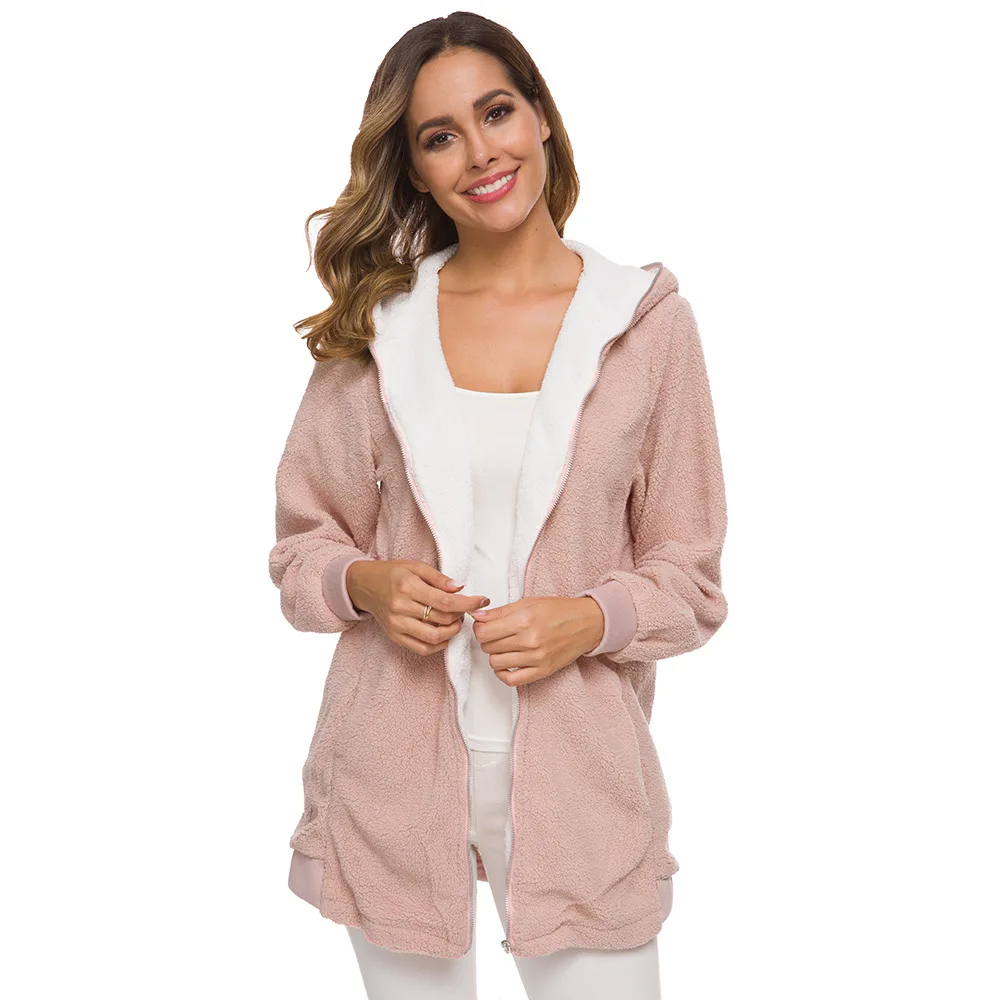 

5XL Lamb velvet hooded women long winter jacket 2019 autumn and winter new Big Size 5XL warm outwear coat female boyfriend coat