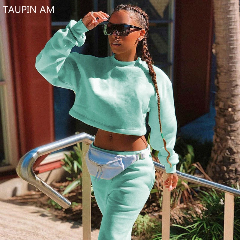 Женский укороченный топ свободная толстовка брюки карго комплект из 2 предметов