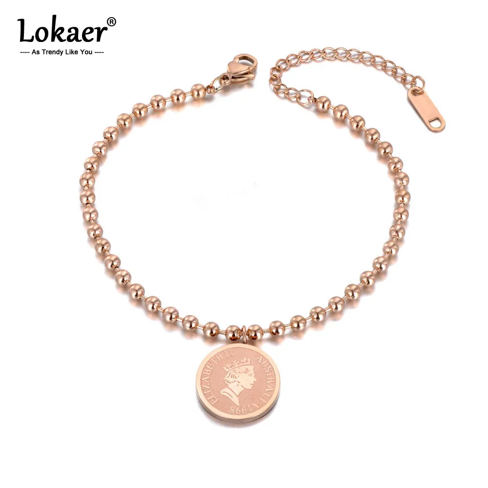Lokaer браслеты из нержавеющей стали с изображением королевы елипы для женщин и