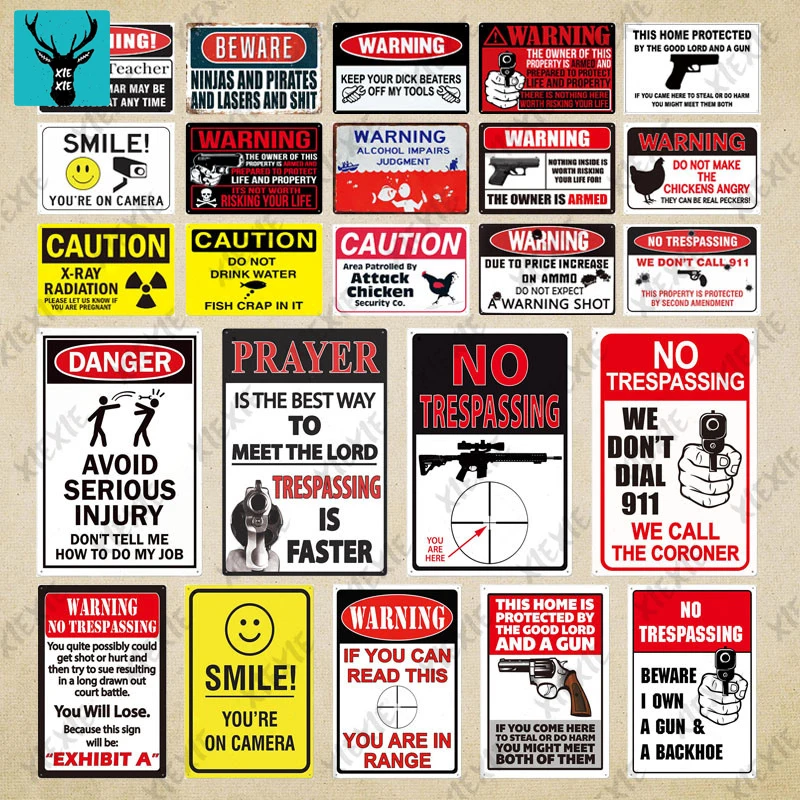 

I Have Weapons Funny Warning Sign Metal Sign Tin Sign Wall Decor For Man Cave Chicken Coop No Trespassing Sign