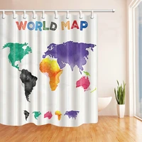 3d printing map bath screens bathroom shower curtain decor multi size shower curtain