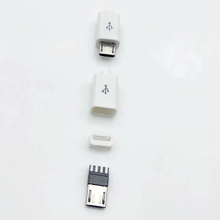 50sets 50 шт./лот Micro USB 4Pin 5in штекер Черный/Белый Сварочные данные OTG линейный интерфейс DIY кабель для передачи данных Аксессуары - Цвет: 50sets