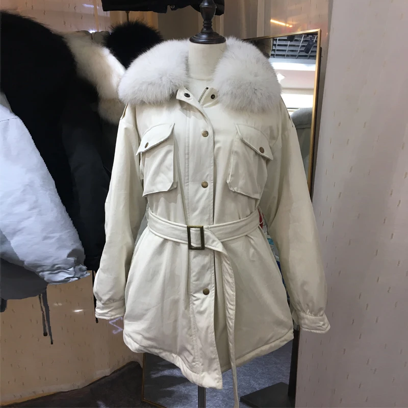 Fitaylor новинка зимние куртки для женщин большой натуральный меховой воротник